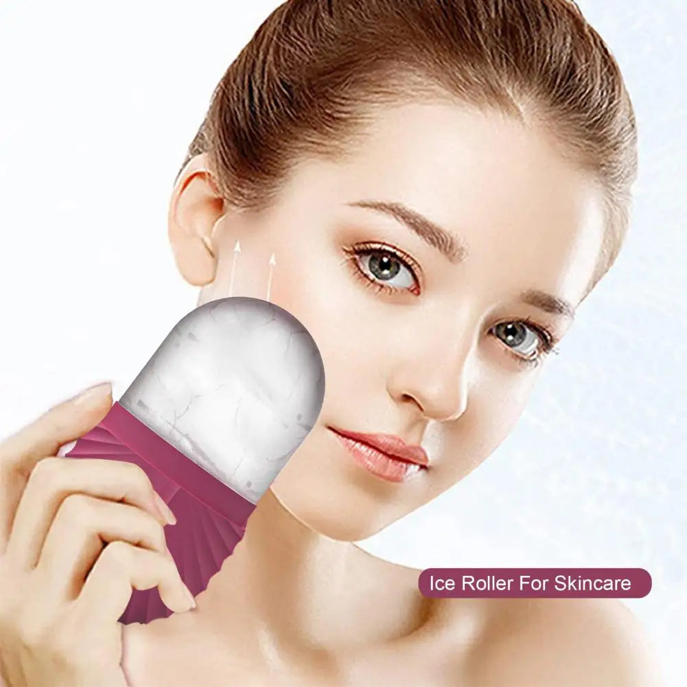 Facial Ice Roller Silicone Ice Roller Mold for Skin Care Women Beauty Tool Reduce Puffiness Face Lifting Oval Shape for Skincare